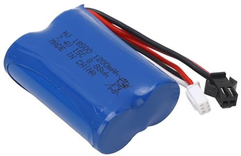 Domary Batterie LiPo RC 7,4 V 1200 MAh 8,88 Wh Batterie au Lithium pour Voiture Télécommandée Prise SM 2P Légère et Durable Longue Durée pour Voitures sur Chenilles RC