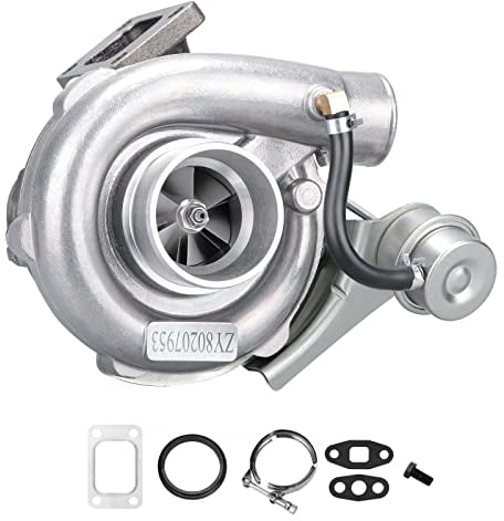 maXpeedingrods Turbocompressore universale Perfetto per tutti i motori a 4 o 6 Cilindri, 2.5L- 3.5L Turbina T3 Flangia A/R.63 Turbocharger a banda V Raffreddato ad olio