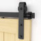 CCJH Binario per Porta Scorrevole Kit 152cm(5FT) Binario Scorrevole Esterno Muro Completo Accessori per Porte Scorrevoli Singole, Nero