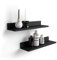 MOBILI FIVER, Par de estantes Rachele de 60 cm, Color Madera Negra, Aglomerado y Melamina, Estante de Pared para Habitación, Corredor, Cocina, Entrada, Salon, Oficina, Made In Italy