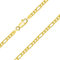 PLANETYS - Figarokette (1+3) 925 Sterling Silber 18K Vergoldet Kette - Halskette - 3.25 mm Breite Längen 45 cm