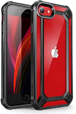 SUPCASE Unicorn Beetle EXO Series Premium Hybrid Protective Clear Bumper Case for 4.7-Inch iPhone SE 7/8 2020/2022, Black