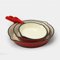 ExcelSteel Set di 3 padelle in ghisa con rivestimento smaltato rosso, perfette per piano cottura a casa e delizioso set di padelle da cucina all'aperto