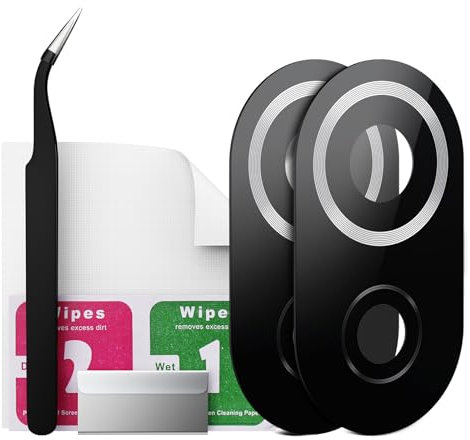 Eonpam 2 Pezzi Vetro Fotocamera per Xiaomi Mi 11 Lite Lente Posteriore Ricambio HD Original Camera Glass con Kit di Riparazione