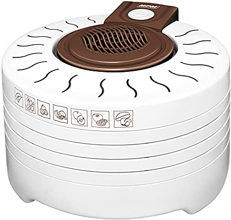 MPM MSG-17 Essiccatore Alimentare, 4 Vassoi senza BPA di 28 cm, Disidratatore Elettrico per Alimenti, Frutta, Funghi e Verdura, 250W, Bianco