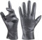 QNLYCZY Echtes Schaffell Leder Handschuhe für Damen, Winter Warm Kaschmir Futter Touchscreen Texting Fahren Motorrad Kleid Handschuhe