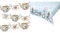 Alice in Wonderland Supplies | Teapot Banner Bunting Decorations| Paper, Length 4m & Blue Alice in Wonderland Paper Table Cover | Disposable Tablecloth, Home Recyclable, BLUETABLECOVER