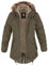 bw-online-shop Ladies Fishtail Winterparka mit Futter oliv - L