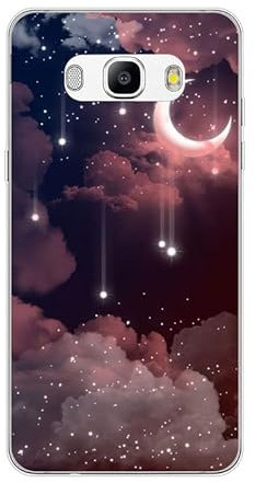 KARTXITAI Hülle Kompatibel mit Samsung Galaxy J5 2016, Stoßfeste Schutzhülle mit Weiche Silikon Bumper Case Handyhülle Anti-Kratzt Transparent Rückseite - Sterne,Mond,Wolken,Himmel