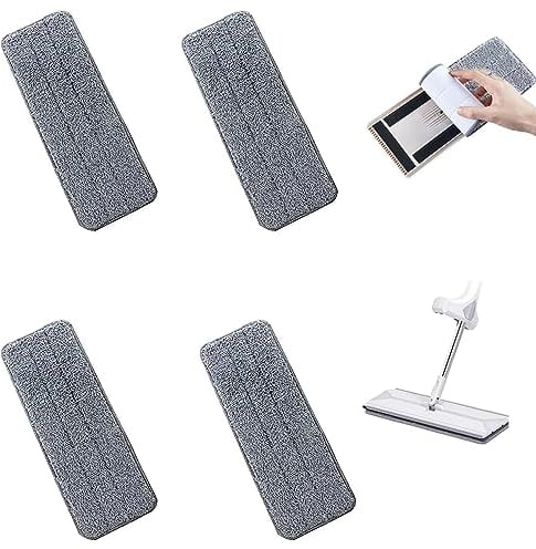 Panni Lavabili Per Mocio Ricambio, 4Pcs Ricambio Mocio Lavabile E Riutilizzabile, Microfibra Mop Sostituzione Pulizia Pad, Panno Di Ricambio Per Mocio, Per Casa, Ufficio, Legno Duro, Marmo, Piastrelle
