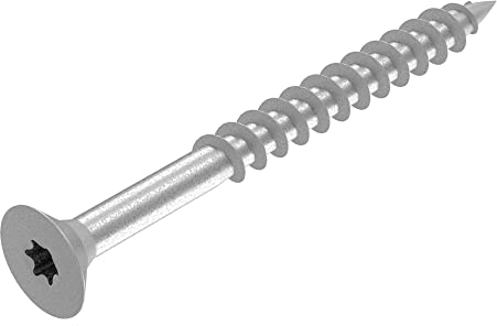 SECCARO Tornillo para madera aglomerada, 5 x 60 mm, acero inoxidable V2A, VA A2, tornillo para madera con rosca parcial, TX/hexágono interior, 150 unidades
