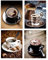 YapitHome 4 Stück 5D Malerei Diamant Kaffee,Diamond Painting Küche,DIY Diamant Gemälde Kits für Home Wanddekoration Malerei Kunsthandwerk Geschenk(40x30 cm)