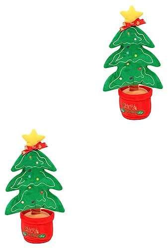 Toyvian 2 Pièces Jouet Chantant De Noël Décor De Chambre Verte Jouet Chantant En Peluche Jugetes Parlant De Noël Qui Chante Et Parle De Bébé Cactus Tout- Coton Pp