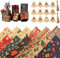 12 Rollen Geschenkpapier Weihnachten set, 70x50 CM Kraft Geschenkpapier Weihnachten, mit 12 Stück Weihnachts geschenkanhänger und 2 Rollen 10m Jutesaiten, Weihnachtspapier Geschenkverpackungen