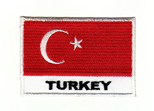 Flagge Türkei Turkey Aufnäher zum aufbügeln oder aufnähen Bügelbild Aufbügler für Kleidung gestickter Bügelpatch Applikation Patch Größe 7,3 x 4,9 cm