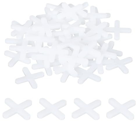 sourcing map 300Pcs Tile Spacers 5mm 3/16 Wall Floor Tile Plastic Cross Spacer for Ceramic Tile Installation, White
