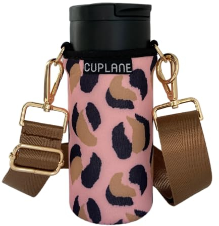 CUPLANE Cupholder Set Pink Leo Thermobecher To Go zum Umhängen 350 ml