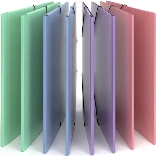 ACROPAQ - 8 x Eckspannermappe A4 - Sammelmappe A4, Mappe A4, Bis zu 200 Seiten, Wind, Farbkollektion 'Natur', Mappen A4 schnellhefter - Heftmappe A4, Jurismappe A4