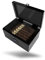 Pixel Cartel Zigarren-Humidor-Box aus Acryl mit digitalem Hygrometer, schwarz, Zigarrengeschenke für Männer, kann ca. 15–20 Zigarren halten