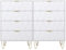 UEV Kommode 2er Set,120 x 34 x 91 cm, Schrank mit 8 Schubladen, Highboard, TV Schrank, Sideboard mit Schubladen, Schmal kommode,Schrank für Wohnzimmer Schlafzimmer,Flur(Weiß)