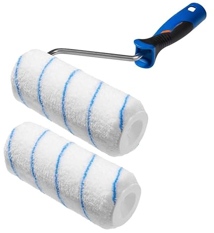 DSTOCK60 - Set mit 2 Farbrollen und Griff – ideales Set für verschiedene Malprojekte – Breite der Rolle 18 cm – Durchmesser 5,5 cm