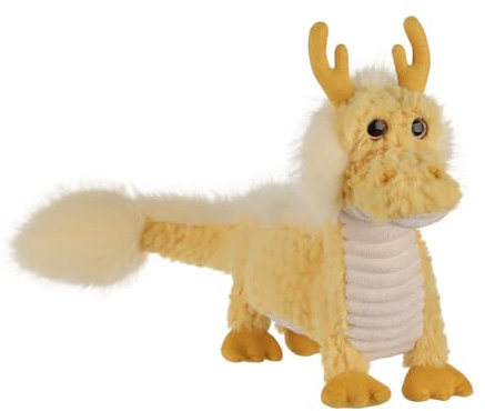 Apricot Lamb Drache Plüschtiere für Kinder, weiche niedliche Kuscheltier für Baby Mädchen und Jungen, Flauschige Drache Gelb 60 cm