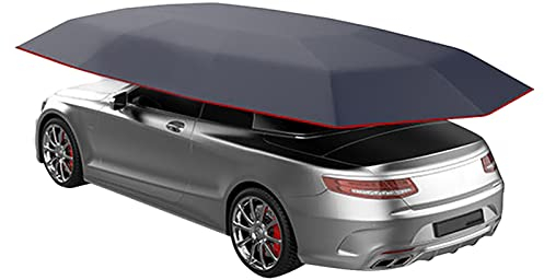 KJHYYPP Auto-Zelt, beweglicher Carport, zusammenklappbarer tragbarer Auto-Schutz-Auto-Regenschirm, sonnensichere Auto-Überdachung, Fernbedienung, Blau