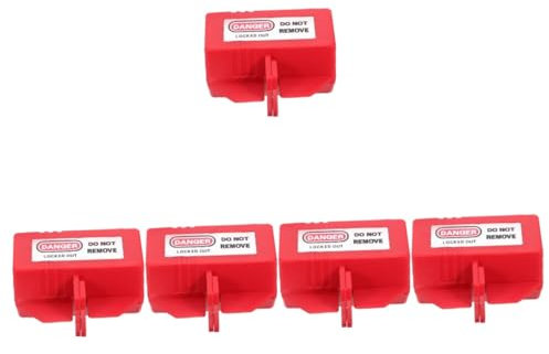 GLEAVI 5st Steckschlosskasten Geräteversorgung Elektrische Steckerverriegelungsvorrichtung Verlängerungskabelschloss Steckerverriegelung Für Thermostat Ausgangssperre Rot Plastik