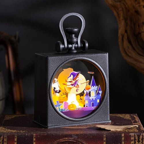 Gaming Things for Room under 50 Halloween Decorations Children's Portable Pumpkin Kindergarten Party Scene Layout Props Atmosphere Ornaments. Halloween Projector (B, 9.5x4.9x12.3cm)