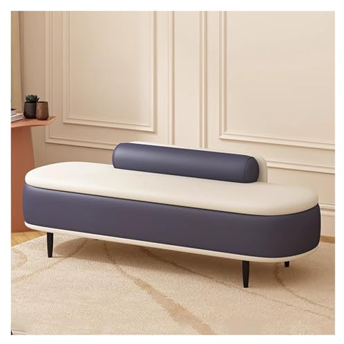 WIGSELBL Schlafzimmerbank, Polsterbank, Bettbank mit Metallbeinen, Fußstütze, Sitz, rechteckig, extra lang, Aufbewahrungsbank für Wohnzimmer (Blau, 100 cm)