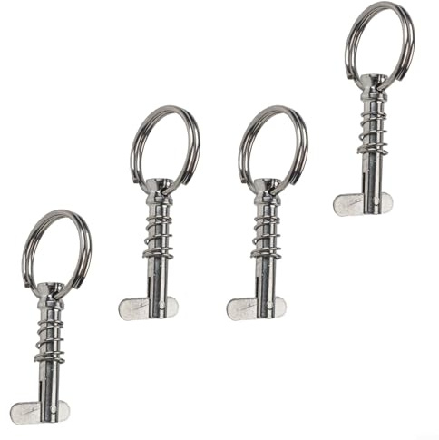 NexRen Boat Awning Quick Release Spring Pins, 316 Stainless Steel with Pull Rings, Rustproof Marine Hardware, 4 Piece Set