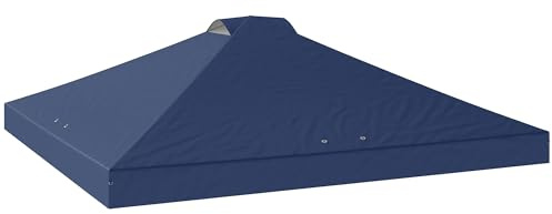 Outsunny Ersatzdach 3 x 3 m Pavillondach mit 8 Abflusslöchern Blau