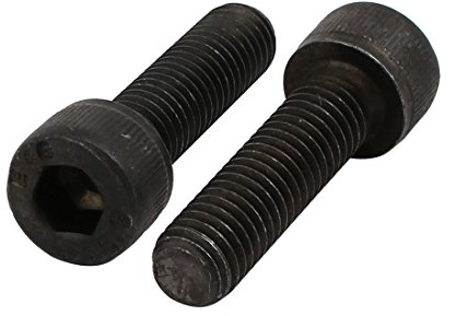 sourcing map 2pcs M8x30mm Vis Filetage à Gauche Six Pans Creux Boulon Noir 12,9 Classe