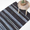 Homescapes Teppich Texas 90x150 cm – Flickenteppich blau gestreift, handgewebt im Chindi-Stil aus recyceltem Leder & Denim mit Unikat-Charakter