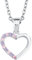 Prinzessin Lillifee Kinder-Kette Mädchen mit Anhänger Herz 925 Silber Zirkonia rosa lila längenverstellbar