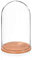EMH Cloche en Verre avec Base en hêtre Naturel Taille M 31 cm