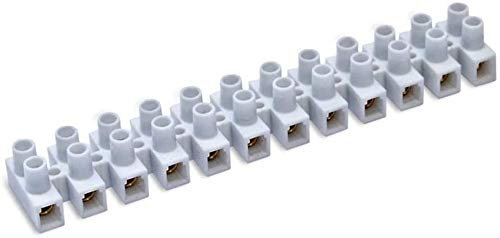 REGLETTE Terminale 12 sezioni a Vite a Vite per Cavi elettrici Morsetti elettrici Fino a 2,5 mm a Vite per Collegamento di elettrodomestici, circuiti Elettronici Fino a 15A, Bianco