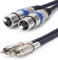HTRUIYATY Cable Hembra 2×XLR A Cable 2×RCA, Conector XLR-RCA, Micrófono XLR Cable Audio Amplificador de Potencia (1m)