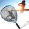 Crab Trap Floats Kescher Fliegenfischen Landung Forelle Netzfischerei Cast Net Catch and Release Net Ultra-Light-Aluminiumlegierung Gummi Dip Net Blau-Schwarz