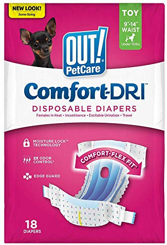 OUT! Couches jetables pour Chiens Femelles, absorbantes et Anti-fuites - 18 Paquets