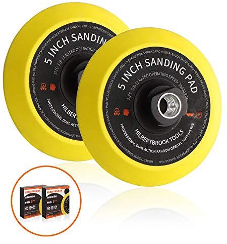 5 Inch Hook and Loop Backing Pad 5 Inch Backing Plate with 5/8-11 Threads Sanding Pad Angle Grinder Accessories Sanding Buffing Polishing,2 Pack