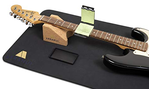 ARRANUI Guitar Work Mat and Neck Rest Support Cradle - Guitar Cleaning Kit For Repair and Maintenance of String Instruments – Includes String Cleaner Tool