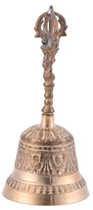 EXCEART Antike Handglocke Messing Hochzeit Glocken Weihnachten Call Bell Metall Held Dinner Bell Mehrzweck für Schule Kirche 7 cm Durchmesser