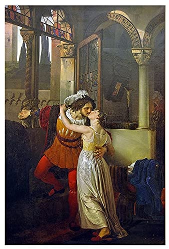 Legendarte - Kunstdruck auf Leinwand - Der Letzte Kuss Von Romeo Und Julia - Francesco Hayez - Wanddeko, Canvas cm. 50x70