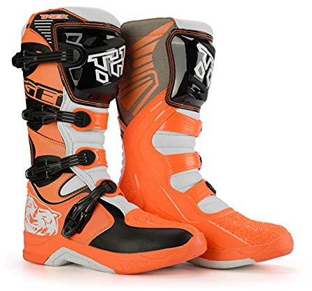 Sebasty Stivali da Moto Enduro Motocross,Scarpe Protettive Professionali Stivali da Moto Fuoristrada,Equitazione Moto Cross,Scarpe Moto Motoscafi,Stivali da Discesa MTB da Uomo da Corsa,43