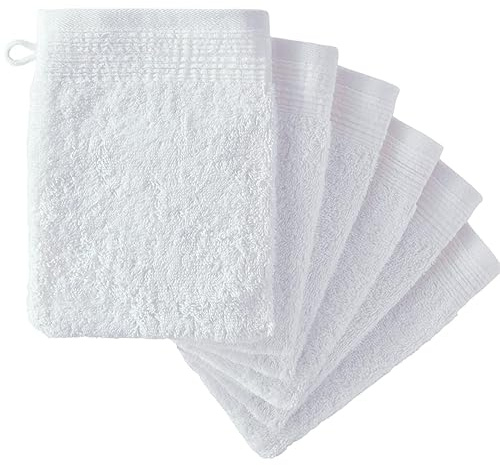 Adore Home 12 Pack 500GSM Cotton Wash Mitts White 16x21cm