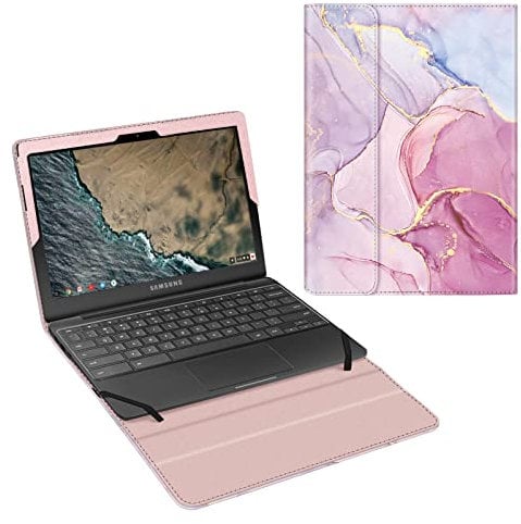 Fintie Sleeve Case for 11.6 Samsung Chromebook - Premium PU Leather Portfolio Book Cover Compatible w/Chromebook 3 & 2, Glittering Marble