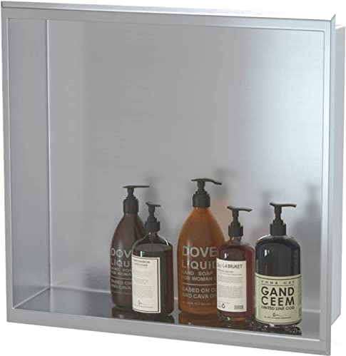 Jolitac Wandnische Duschnische 30 x 30 x 10 cm Nische aus gebürstetem Edelstahl, Duschablage Aufbewahrung Einzelregal Lagerung für Badezimmer, Leicht zu reinigen