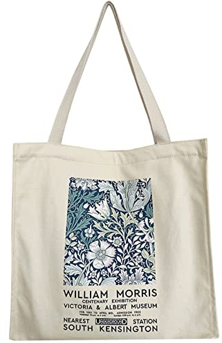 BROADREAM Jutebeutel Bedruckt Vintage, Jute Beutel, Einkaufstasche Bag, Canvas Tote Bag Aesthetic Vintage Taschen Groß Umhängetasche Stofftaschen für Damen Uni Arbeit