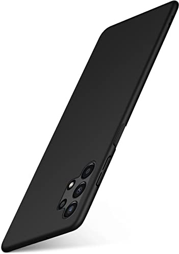moex für Samsung Galaxy A13 (4G) Hülle Ultra Dünn, Schutzhülle mit erhöhtem Kameraschutz, Slim Cover Hardcase Backcover, Dünnste Handyhülle Minimalistisch Alpha Case, Matt Schwarz